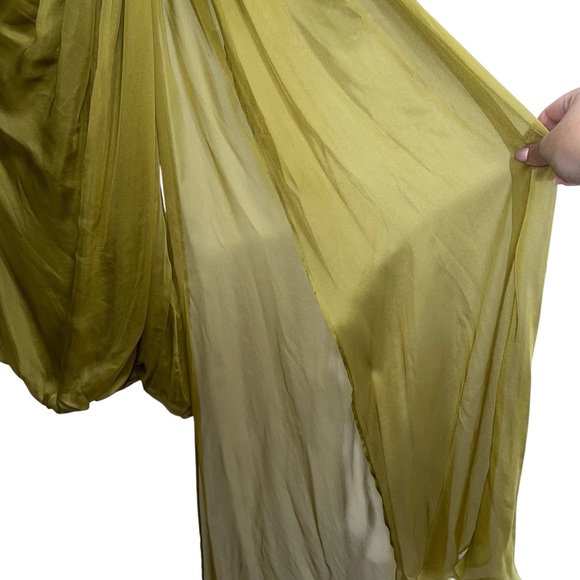 NEW NWT Giuseppe Di Morabito Asymmetric One Shoulder Draped Dress Olive Green - Picture 8 of 16